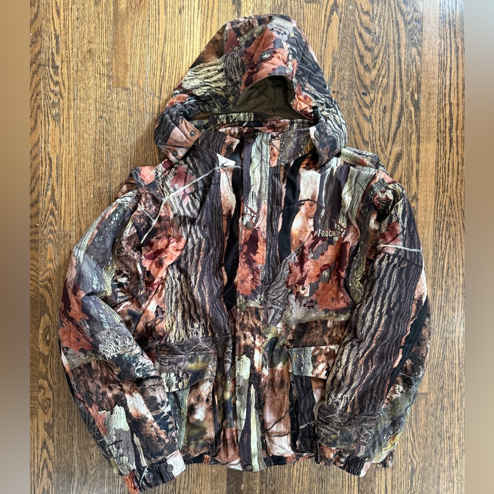 Rocky Jacket Mens Brown Realtree Backland Adrenaline Quilted Hunting Coat XXXL